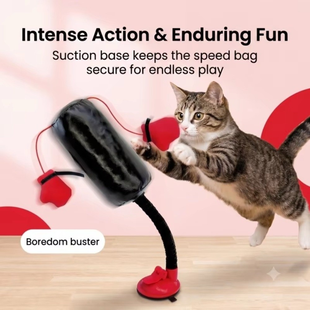Interactive Squeaky Plush Dog Toy - Suction Cup Base Cat Boxing Toy