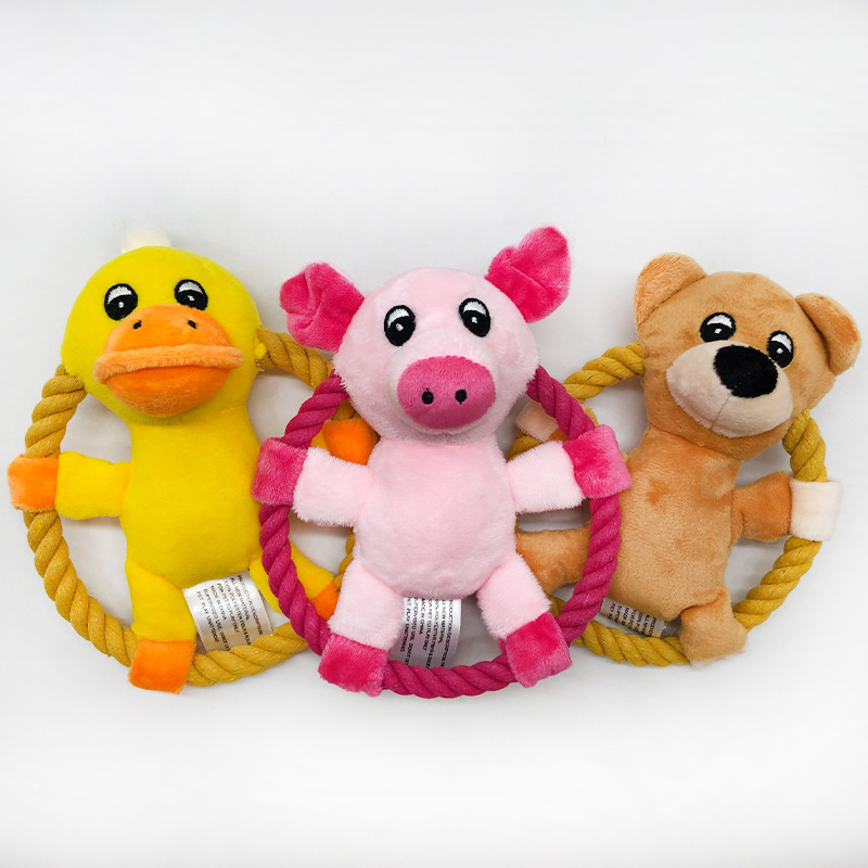 Flying Disc Dog Training Toy - Cotton Rope Throw Toys for Pets