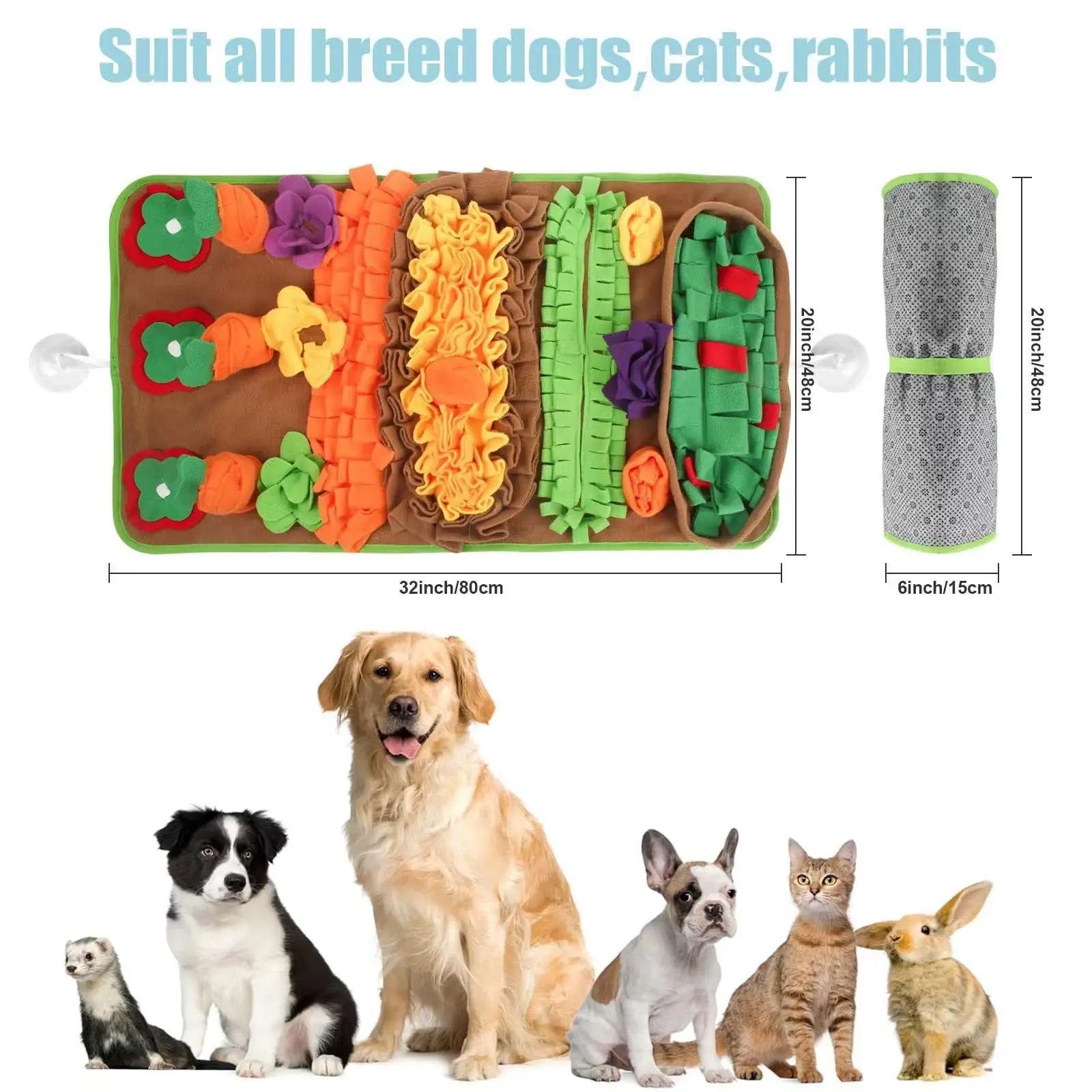 Dog Snuffle Mat Fleece Slow Fe - Dog Puzzle Feeder Toy 评论和价格