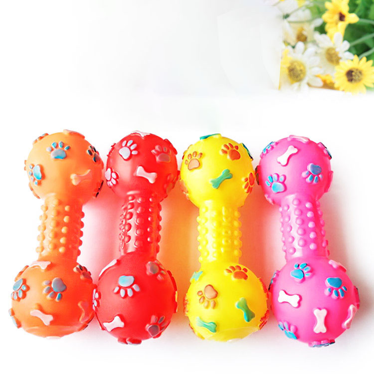 New Pet Dog Squeaky Toy - Dumb - Teeth Cleaning Dog Chew Bone 评论和价格