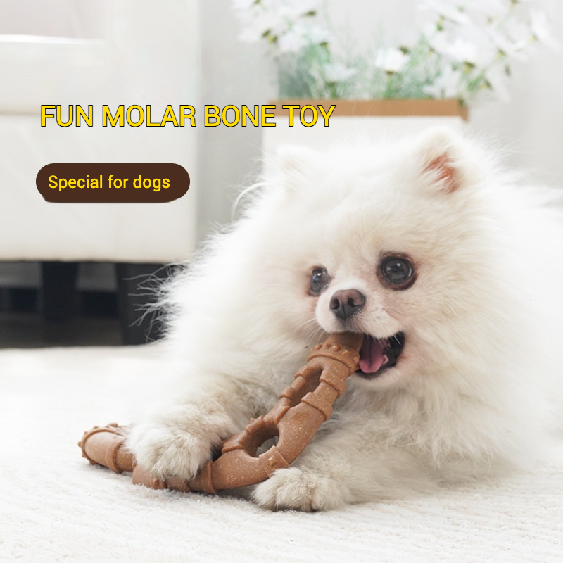 Imitation Bone Molar Dog Toy D - Teeth Cleaning Dog Chew Bone 评论和价格