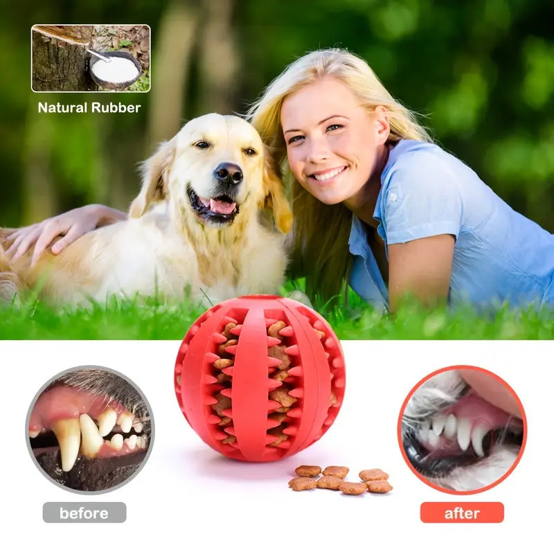 Interactive Dog Toy Ball Rubbe - Rubber Treat Dispensing Dog Toy 评论和价格